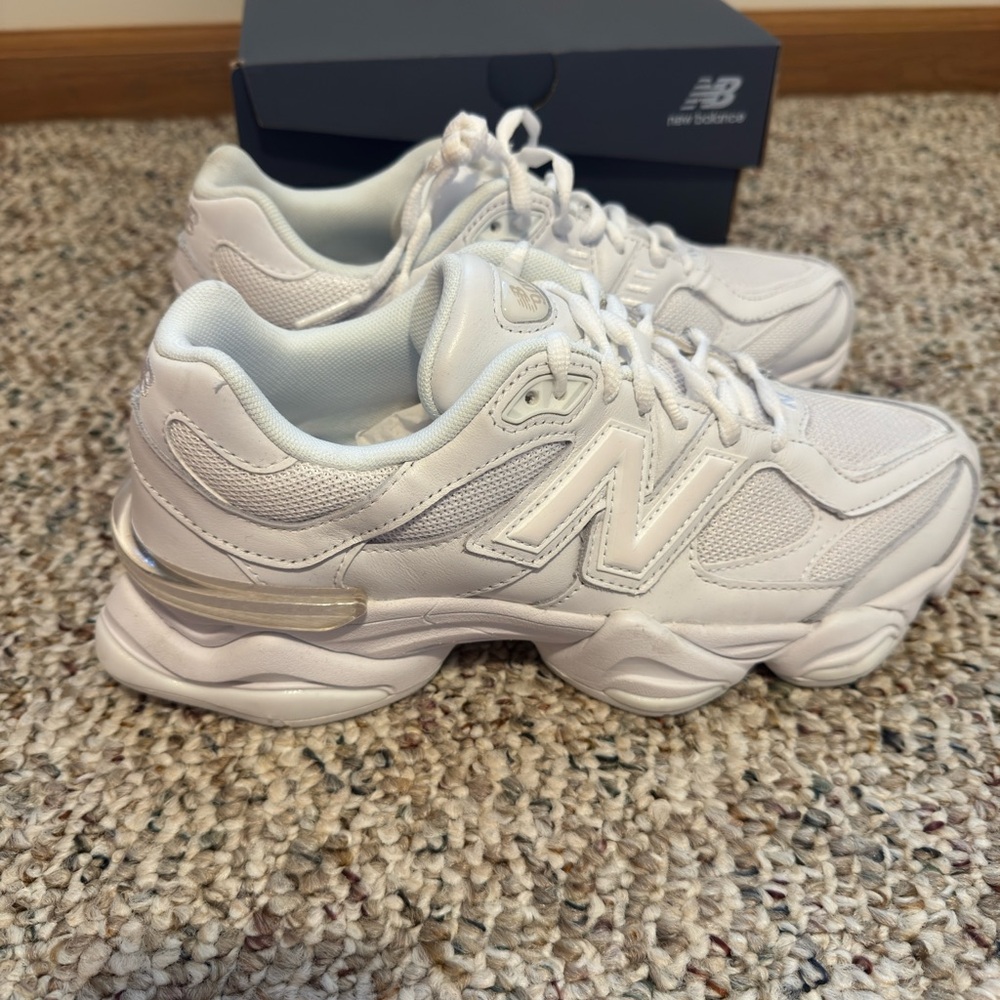 New Balance 9060’s Women's Triple White Sneakers
